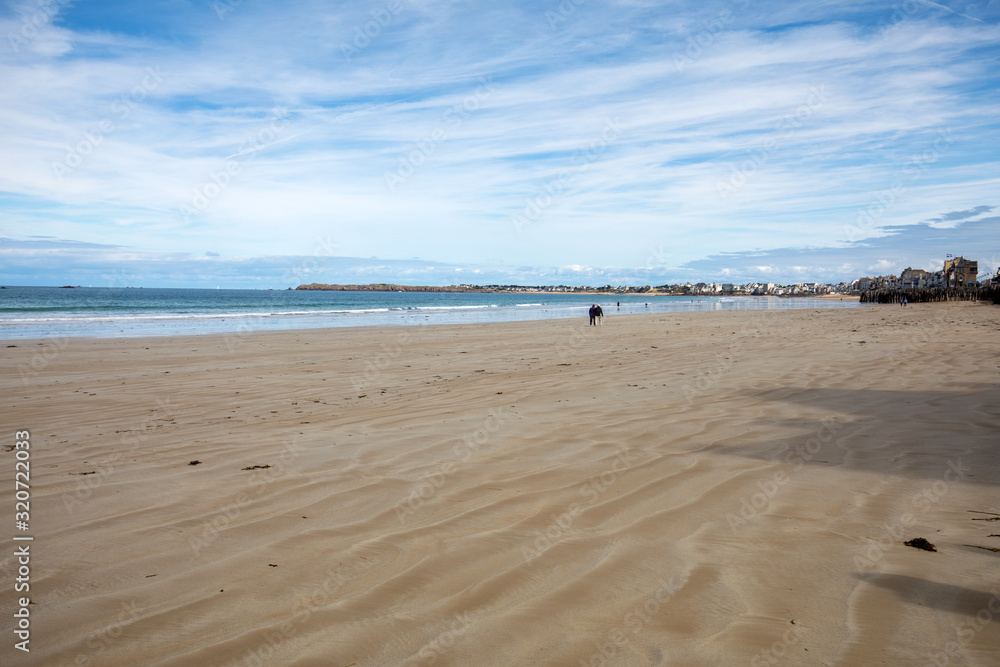 Main beach of the famous resort town Saint Malo in Brittany, France Main beach of the famous resort town Saint Malo in Brittany, France
