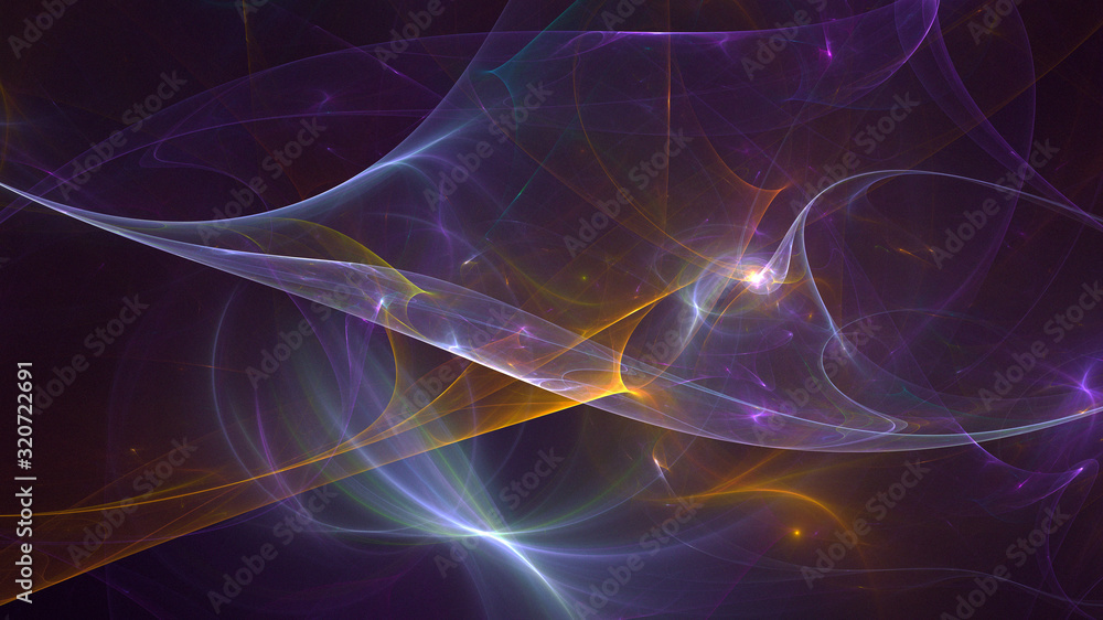 Fractal 3D rendering abstract and shiny background