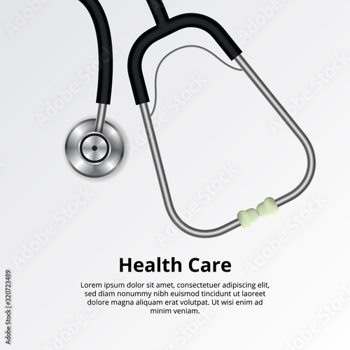 stethoscope medical tools equipment. Doctor, nurse check up diagnose for health at hospital
