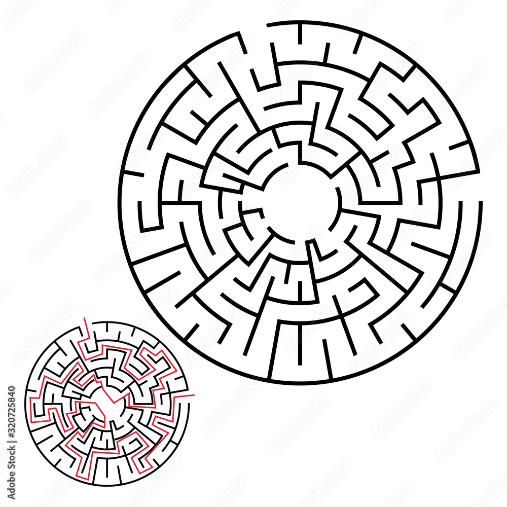 Illustration with labyrinth, maze conundrum for kids. Baby puzzle with entry and exit. Children riddle game. Illustration with labyrinth, maze conundrum for kids. Baby puzzle with entry and exit. Children riddle game.