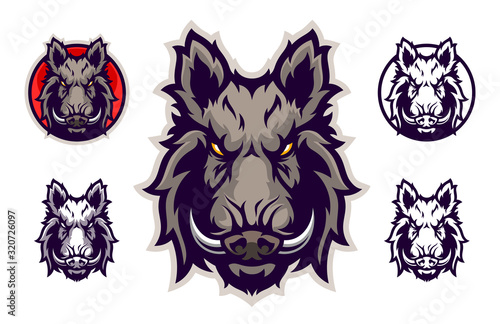 Print op canvas Boar head emblem