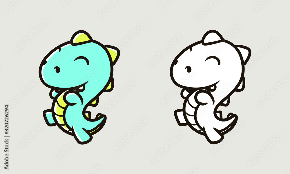 Obraz premium Simple dinosaur logo