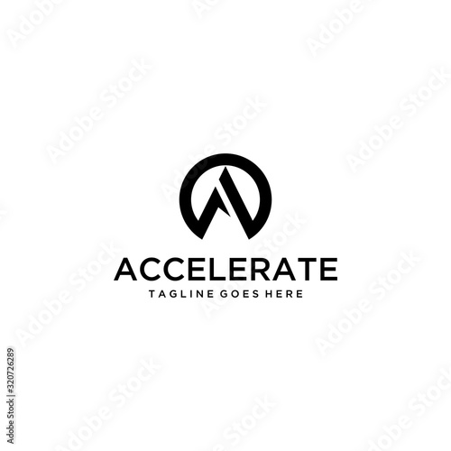Creative Illustration modern sign A abstract geometric logo design