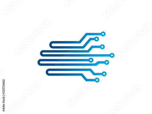 Circuit technology logo template design, emblem, symbol or icon