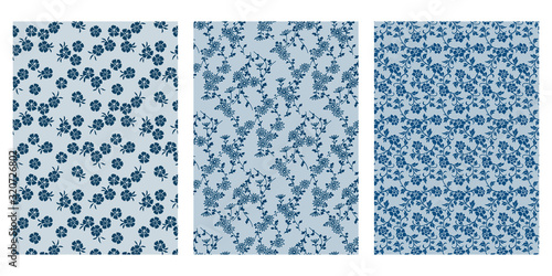 Japanese Blooming Flower Abstract Vector Background Collection