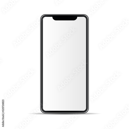 Smartphone frameless blank screen perspective view - isolated on white background vector eps 10