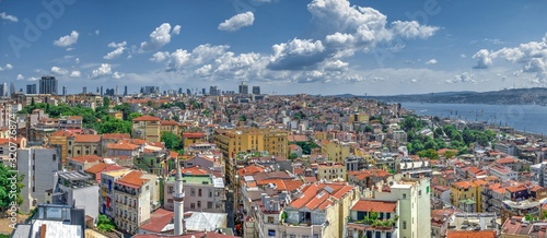 Photography Top panoramic view of Beyoglu district in Istanbul, Turkey