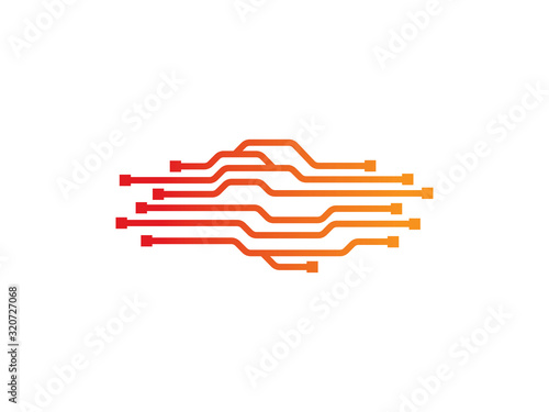 Abstract circuit logo template design, emblem, symbol or icon