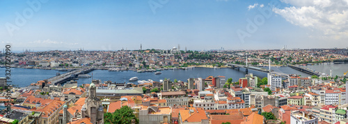 Top panoramic view of Istanbul city in Turkey