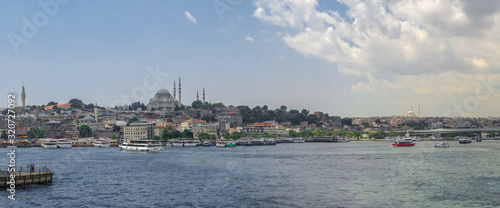 Top panoramic view of Fatih district in Istanbul, Turkey