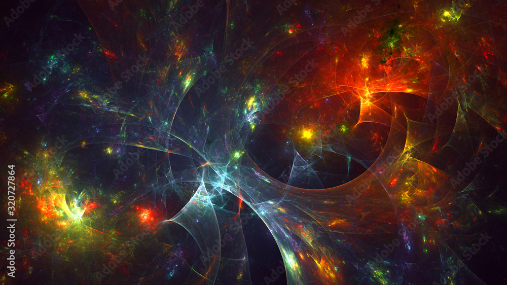 Obraz premium Fractal 3D rendering abstract and shiny background