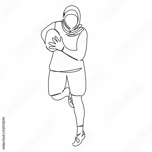 muslim woman playing rugby american football