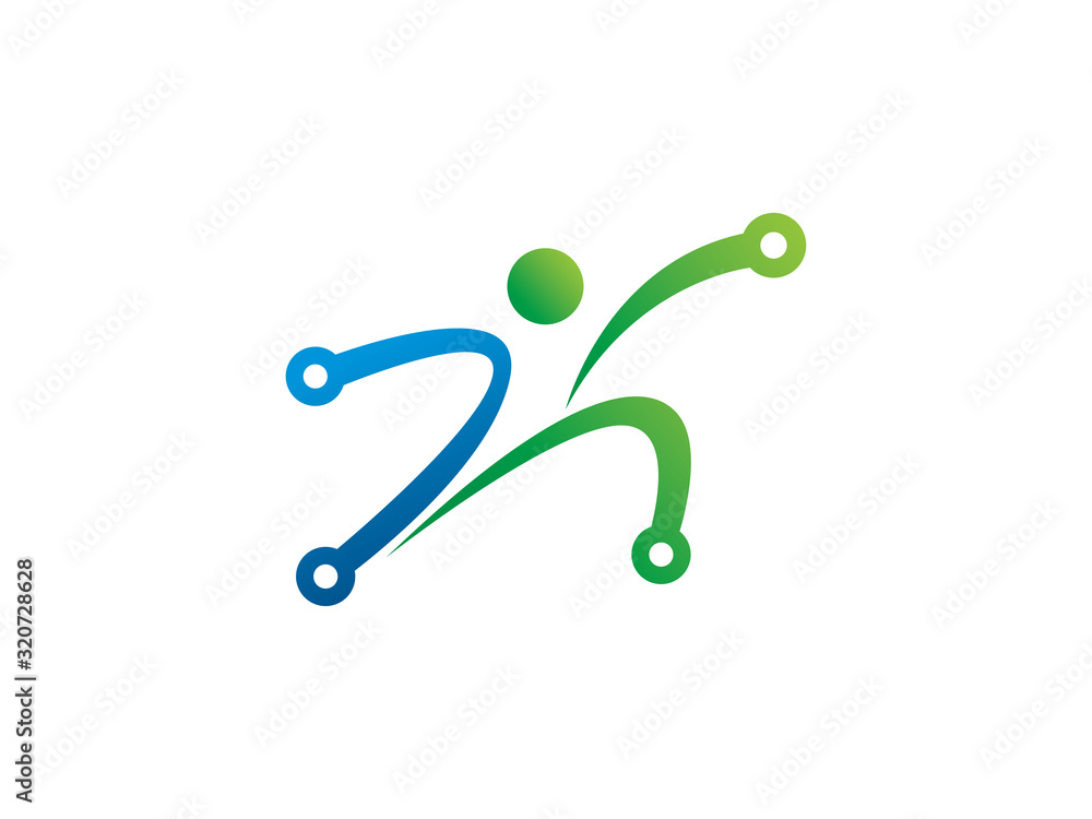 People tech logo template design, emblem, symbol or icon People tech logo template design, emblem, symbol or icon