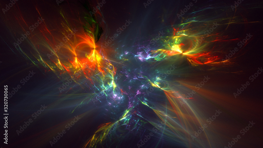 Obraz premium Fractal 3D rendering abstract and shiny background