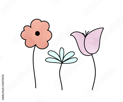 お花のイラスト かわいい パステル 素材 Ilustracion De Stock Adobe Stock