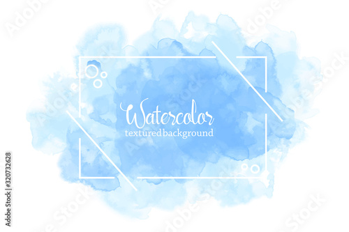abstract blue water color splash on white background. hand drawn paper texture vector wallpaper, card, background, print, grunge poster, art design, graphic. hand painted watercolor splash.