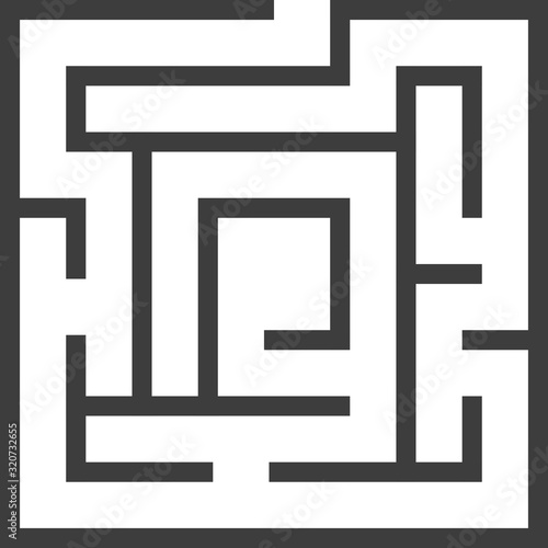 Square maze on white