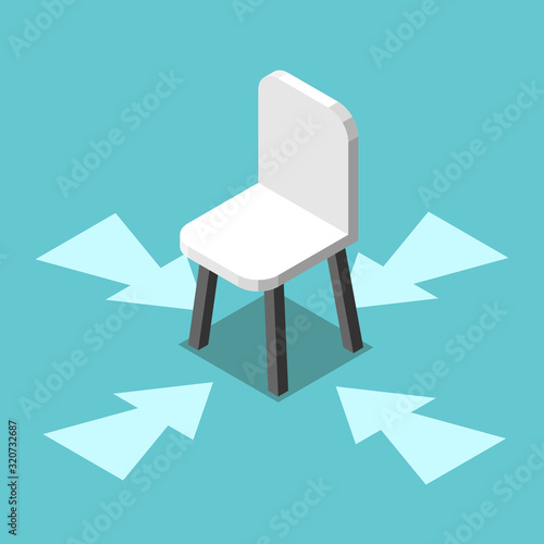 Vacant chair concept, arrows