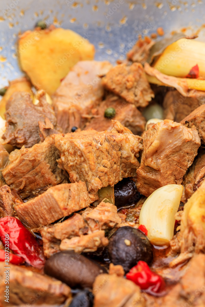 Delicious braised beef in a bowl,Chinese food. Delicious braised beef in a bowl,Chinese food.