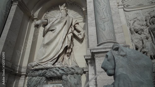 Roma, Italia. Fontana del Mosè. Mostra dell’acqua Felice. Dettagli  photo