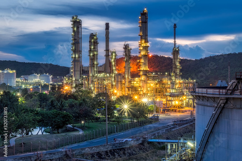 Oil Refinery with blue sky in Chonburi, Thailand © Sarun