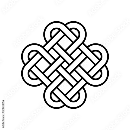 Icono plano lineal nudo chino en color negro