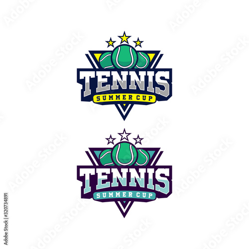 tennis championship logo premium with ball illustration design badge