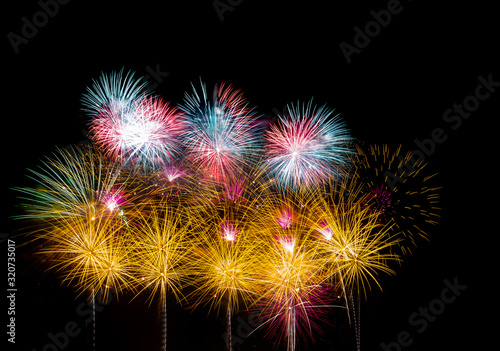 Abstract colored firework background 