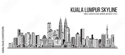 Cityscape Building Simple architecture modern abstract style art Vector Illustration design - Kuala Lumpur city