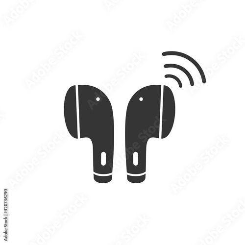 Earphone bluetooth icon design. Earphone icon in modern flat style design. Vector