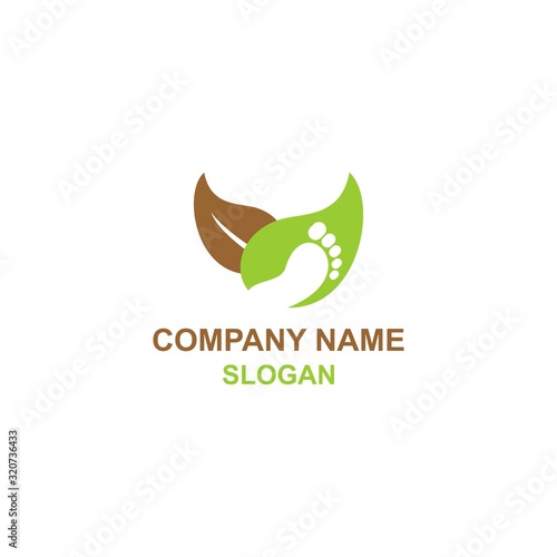 Nature baby care logo, cute baby wrapped in blankets and leaf as nature symbol.