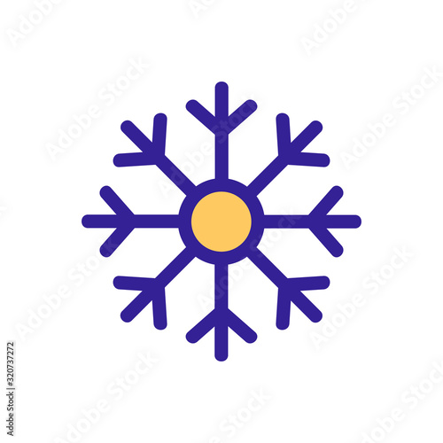 New Year Snowflake icon vector. A thin line sign. Isolated contour symbol illustration