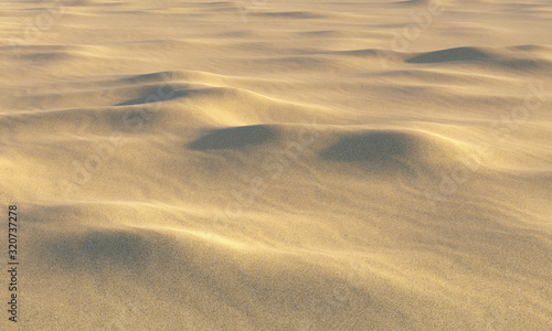 Brown sand on beach with bumps under sunlight