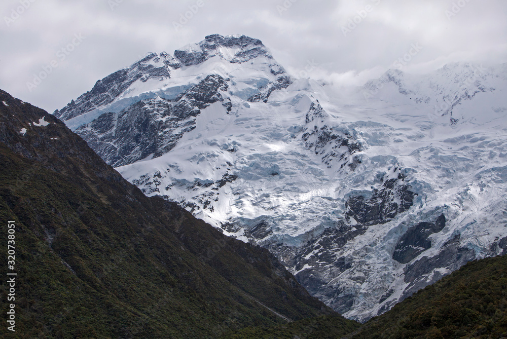 Mount Cook Mountains and snow. New Zealand.