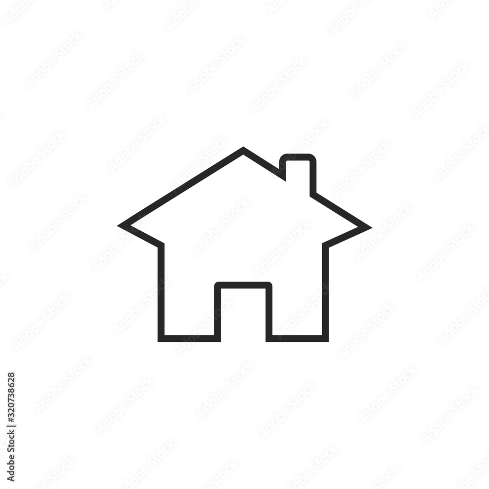 Home line icon in flat style. Vector illustration Home line icon in flat style. Vector illustration