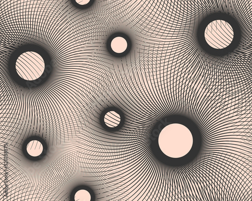 abstract brushes rings seamless ivory black