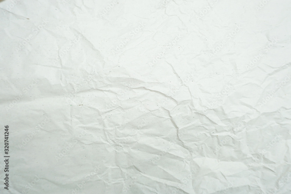 Plakat White crumpled paper empty background