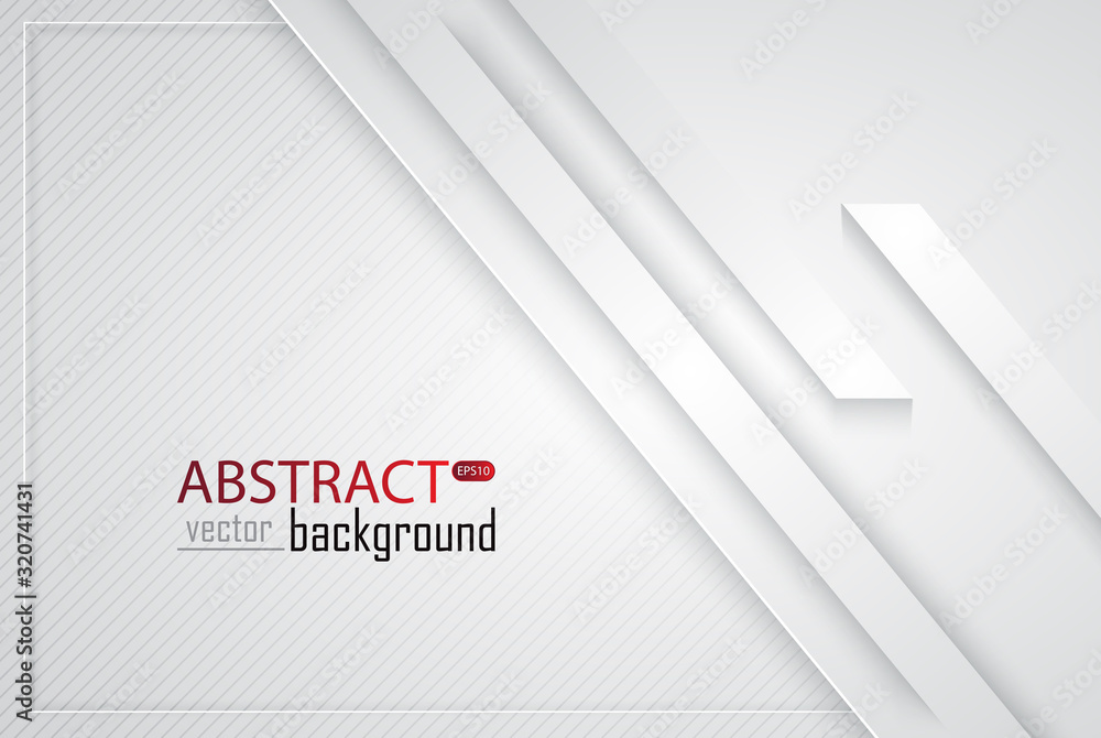 Obraz premium White and grey background vector overlap dimension. Vector illustration business style