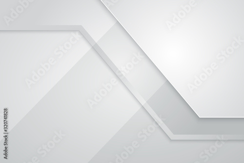 White and grey background vector overlap dimension. Vector illustration business style