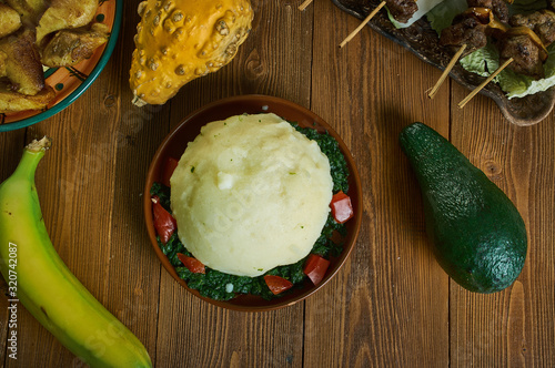 Tanzanian Ugali and sukuma wiki photo