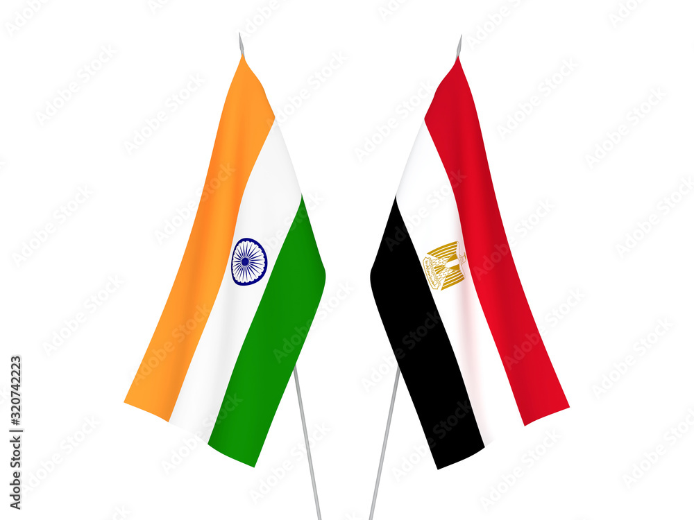 India and Egypt flags India and Egypt flags