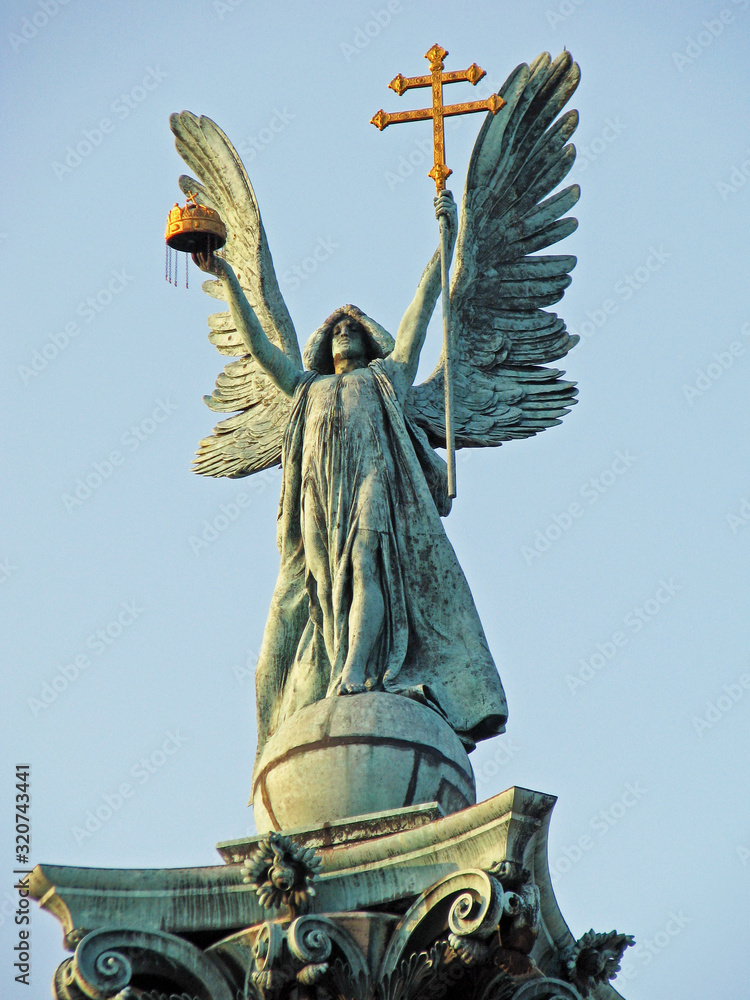 Millennium Monument on the Heroes' Square or Hosok Tere in Budapest, Hungary