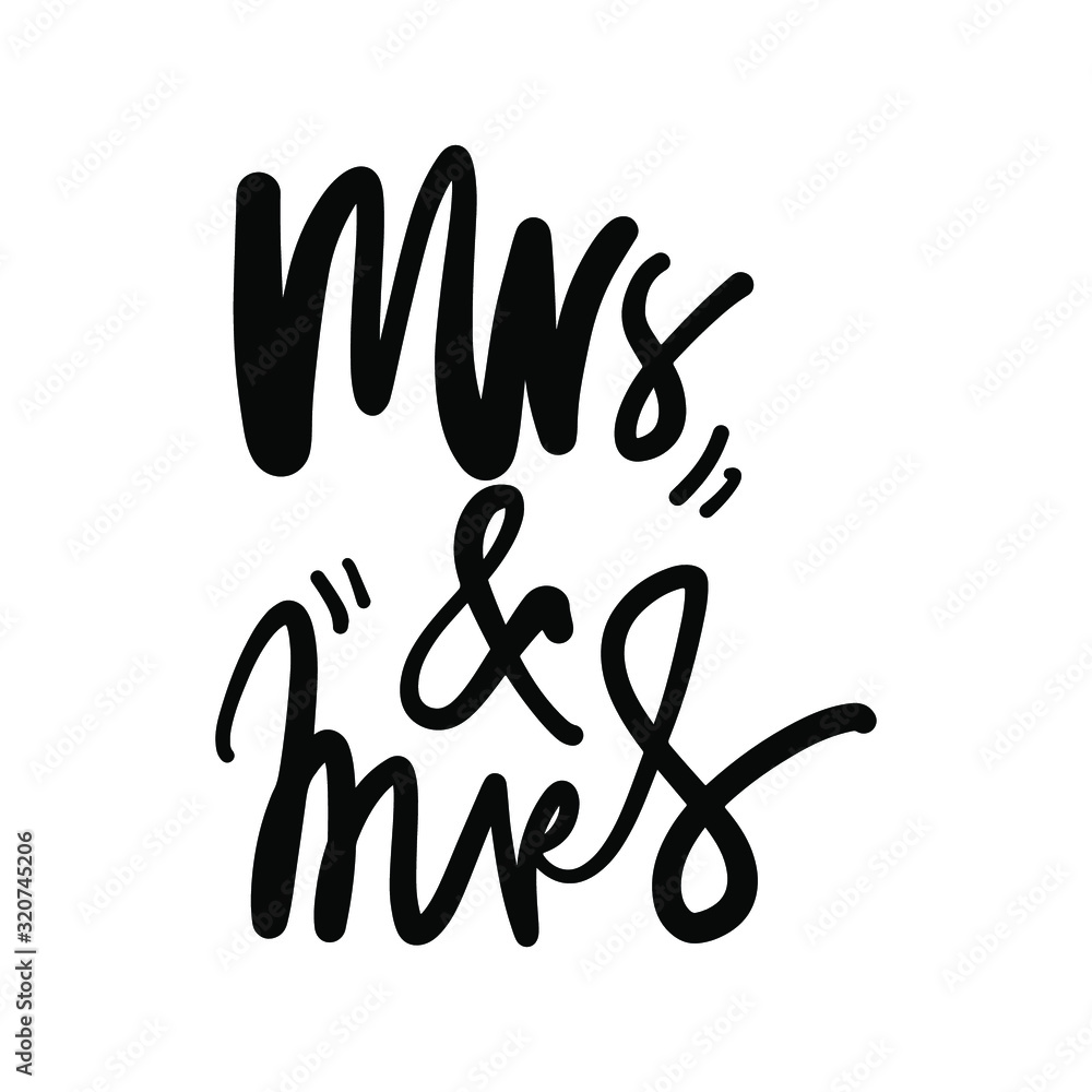 Fototapeta premium Wedding gay signs. Hand lettering for your design.