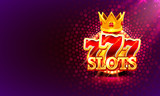 Big win slots 777 banner casino on the red background.
