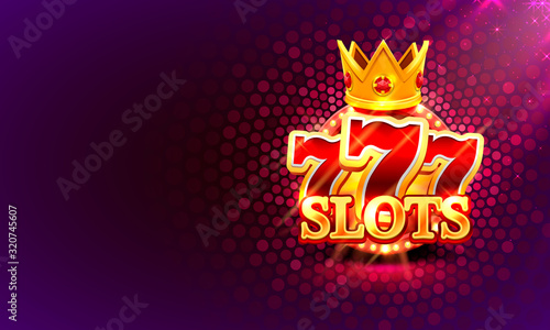 Big win slots 777 banner casino on the red background.