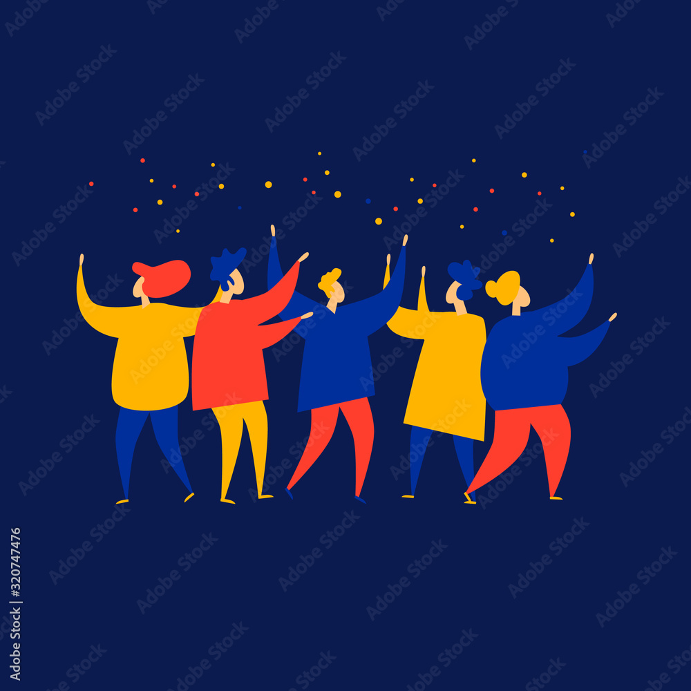Party, people have fun. Flat style vector illustration.
