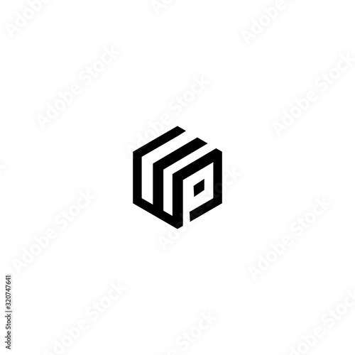 WP W P Letter Logo Design Template