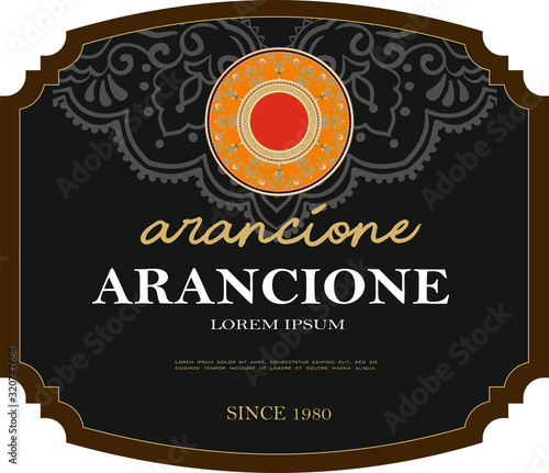 RED WINE AMARONE ELEGANT BOTTLE LABEL MADE IN ITALY