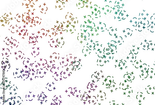 Light Multicolor vector layout with algebra elements.