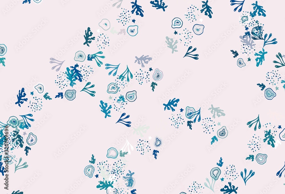 Light BLUE vector template with chaotic shapes. Light BLUE vector template with chaotic shapes.